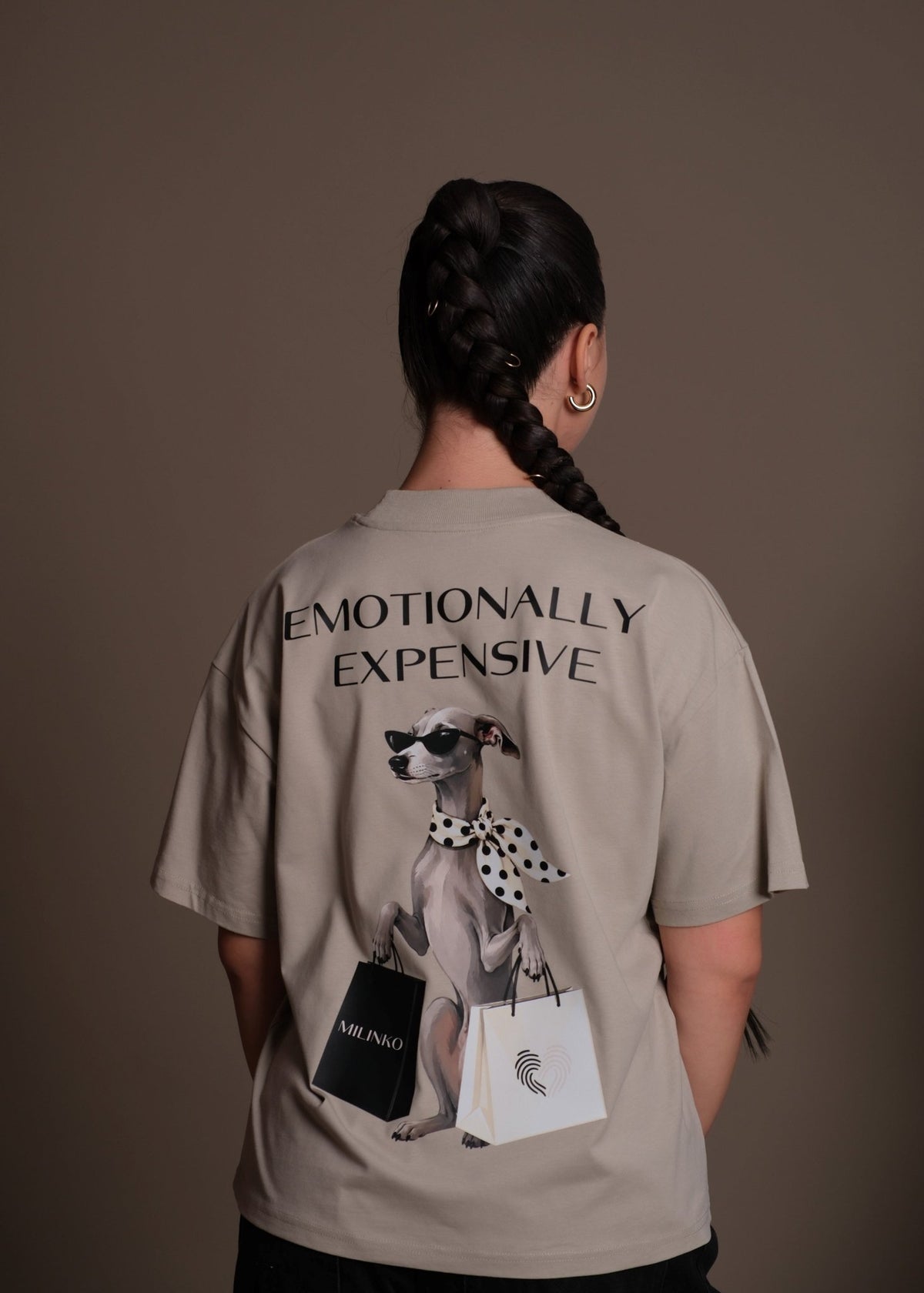 Stone женска oversize тениска EMOTIONALLY EXPENSIVE от 100% органичен памук