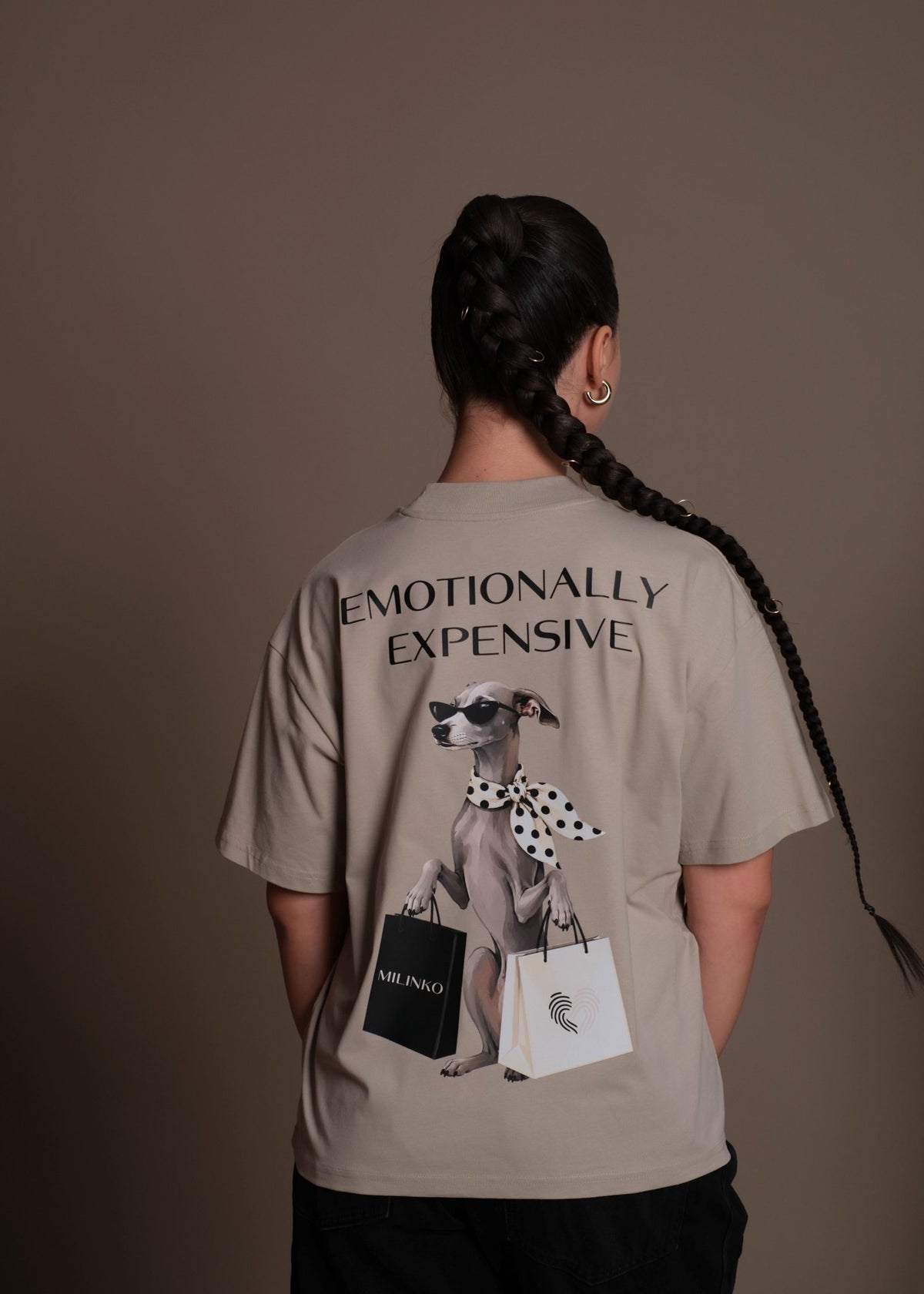 Stone женска oversize тениска EMOTIONALLY EXPENSIVE от 100% органичен памук